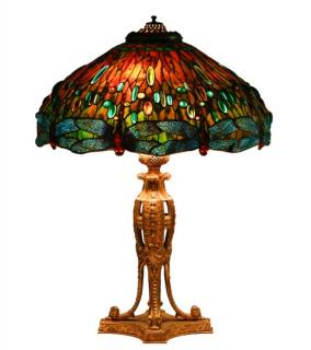 Appraisal: Hanging Head Dragonfly Table Lamp After Tiffany After Tiffany Studios