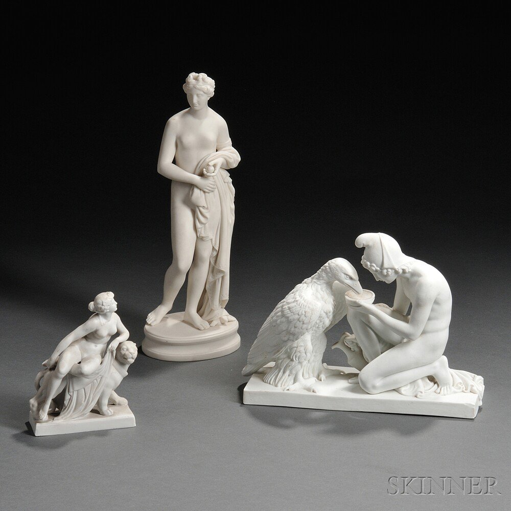 Appraisal: Three Parian Figures English and Continental th century a Bing