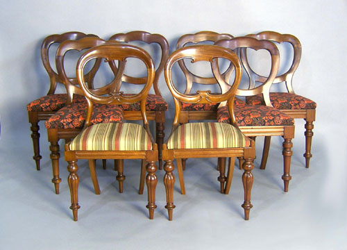 Appraisal: Set of Victorian dining chairs together with a similar pair