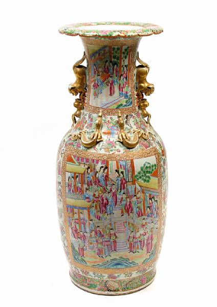 Appraisal: A large Canton porcelain vase height in diameter in