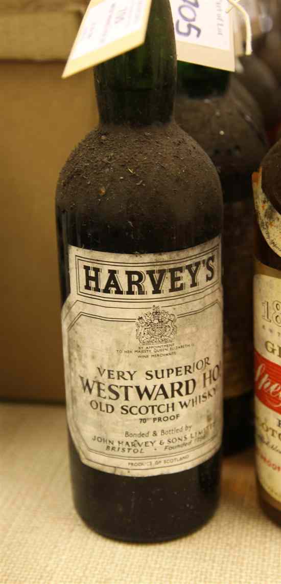 Appraisal: Four bottles of Harvey's of Bristol Westward Ho Old Scotch