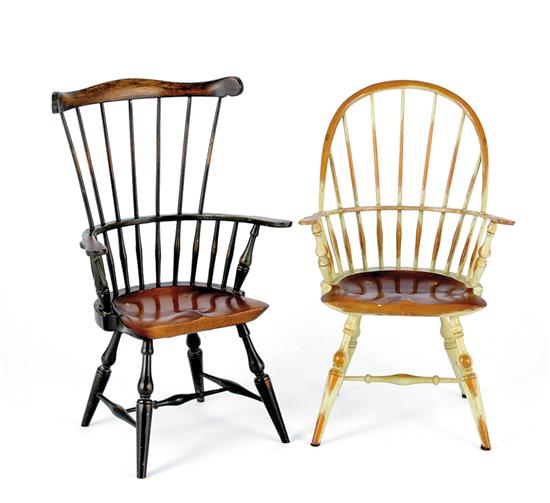 Appraisal: Miniature Windsor armchairs by Bob Timberlake fan-back armchair H and