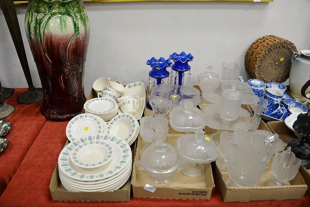 Appraisal: Six tray lots to include pattern glass eighteen pieces of