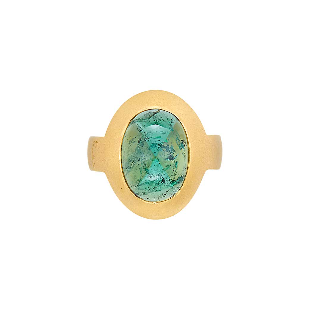 Appraisal: Gold and Cabochon Tourmaline Ring Pomellato kt one oval sugarloaf