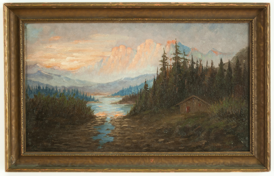 Appraisal: PHILIP HOPFFGARTEN OIL ON CANVAS Spokane Washington - Alpine landscape