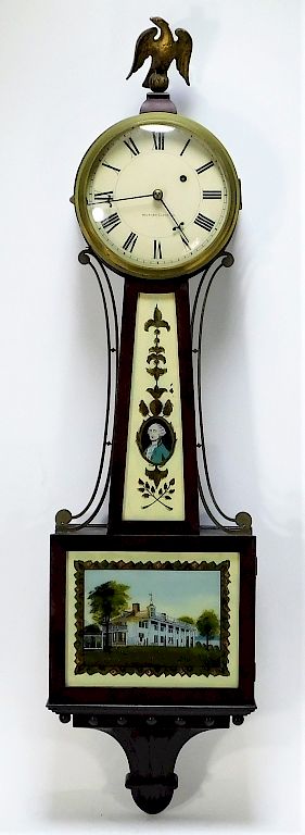 Appraisal: Waltham Clock Co George Washington Banjo Clock United States Early