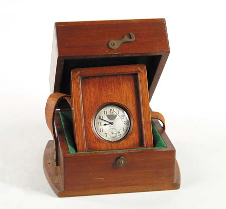 Appraisal: BOXED HAMILTON SHIP S CHRONOMETER The mahogany case opens to