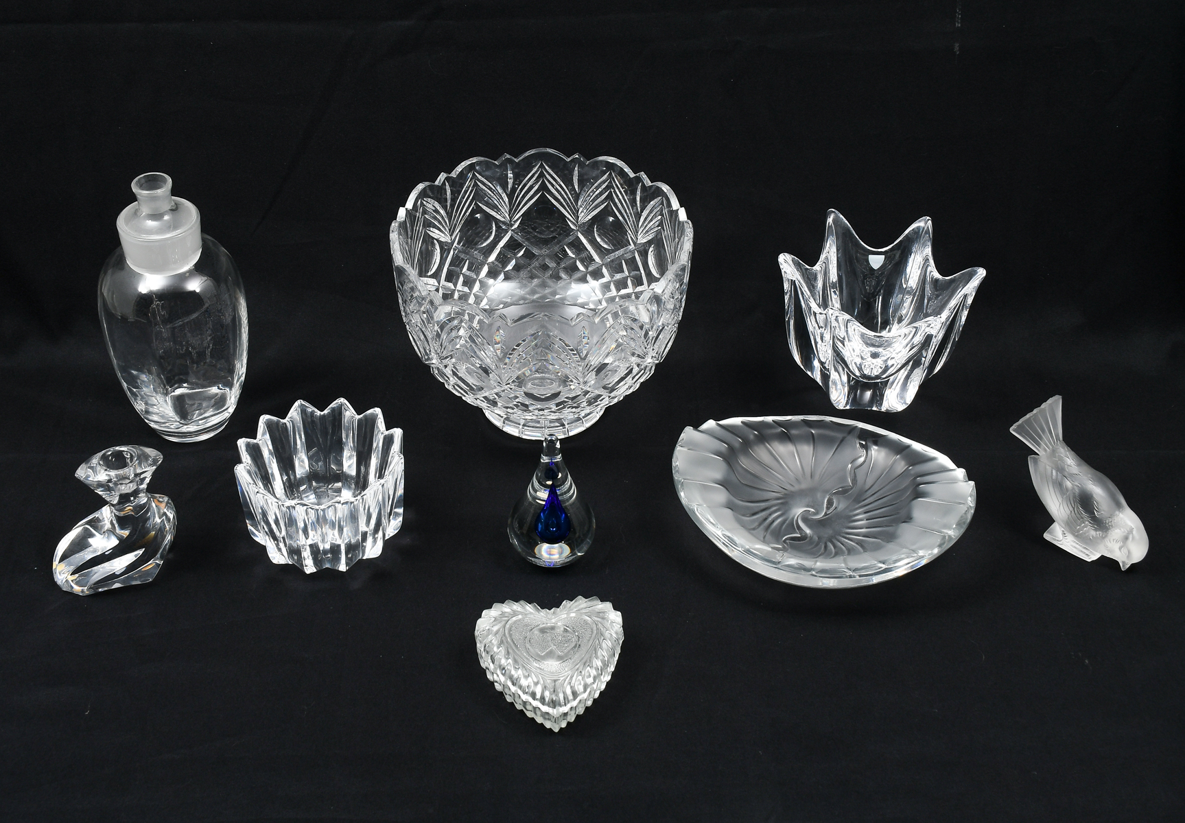 Appraisal: PC ART GLASS CRYSTAL COLLECTION Comprising - Lalique bowl -