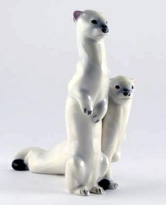 Appraisal: A Lenci model of two ermine naturalistically painted pained Lenci