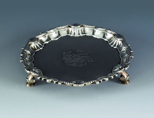 Appraisal: Philadelphia silver waiter ca bearing the touch of Joseph Richardson