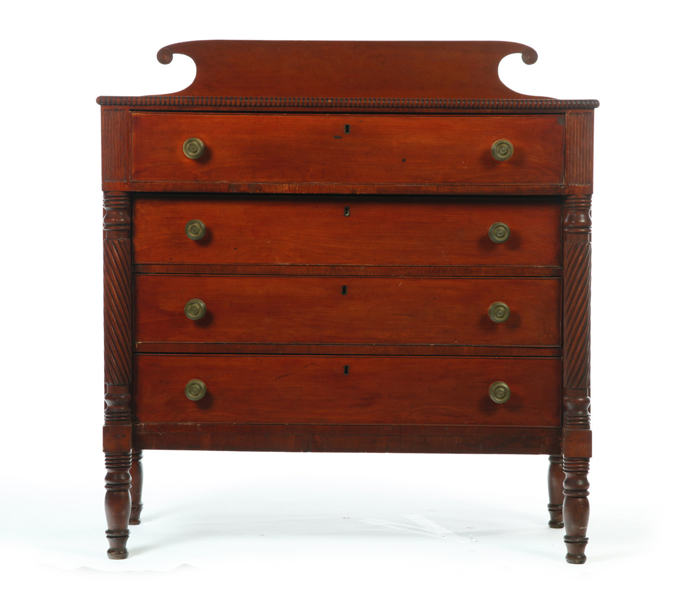 Appraisal: TRANSITIONAL SHERATON TO EMPIRE CHEST OF DRAWERS American st quarter-