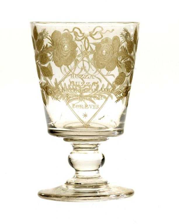 Appraisal: NOTTINGHAM AN ENGRAVED AND INSCRIBED GLASS ELECTIONEERING RUMMER the bucket