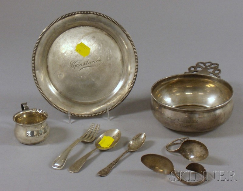 Appraisal: Eight Pieces of Sterling Children's Dishes and Flatware child's mug