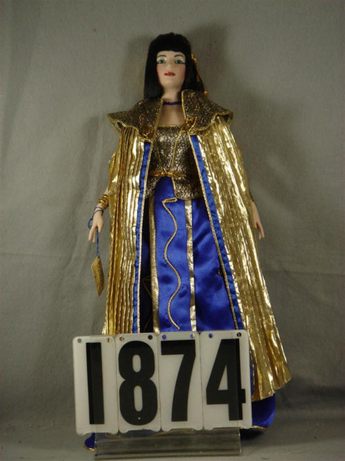 Appraisal: Franklin Mint Cleopatra doll porcelain and cloth tall Estimate -