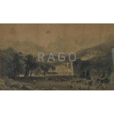 Appraisal: ALBERT BIERSTADT German American - Engraving on paper Rocky Mountains