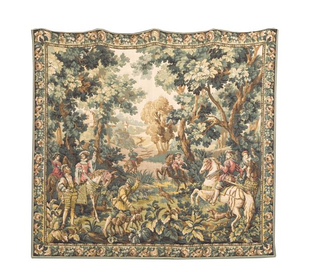 Appraisal: Large Franco-Belgian Verdure Tapestry Panel first quarter th century depicting