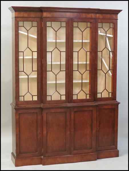 Appraisal: MAHOGANY BREAKFRONT CABINET H '' W '' D '' Condition