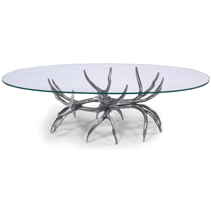 Appraisal: Arthur Court antler coffee table by Arthur Court solid aluminum