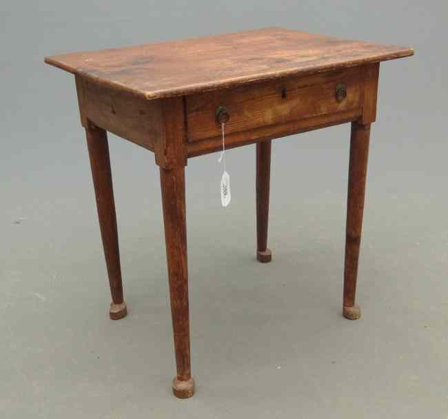 Appraisal: th c single drawer pad foot tavern table Top ''