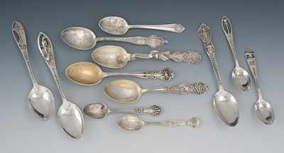 Appraisal: A Collection of Twelve American Sterling Silver Souvenir Spoons by