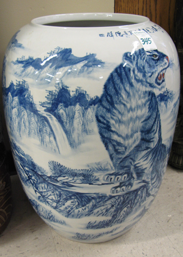 Appraisal: LARGE CHINESE PORCELAIN FLOOR JAR an ovoid barrel-form vessel with