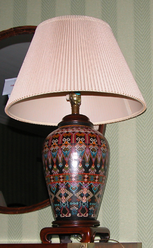 Appraisal: Polychrome Decorated Ceramic Table Lamp th century Unknown x x