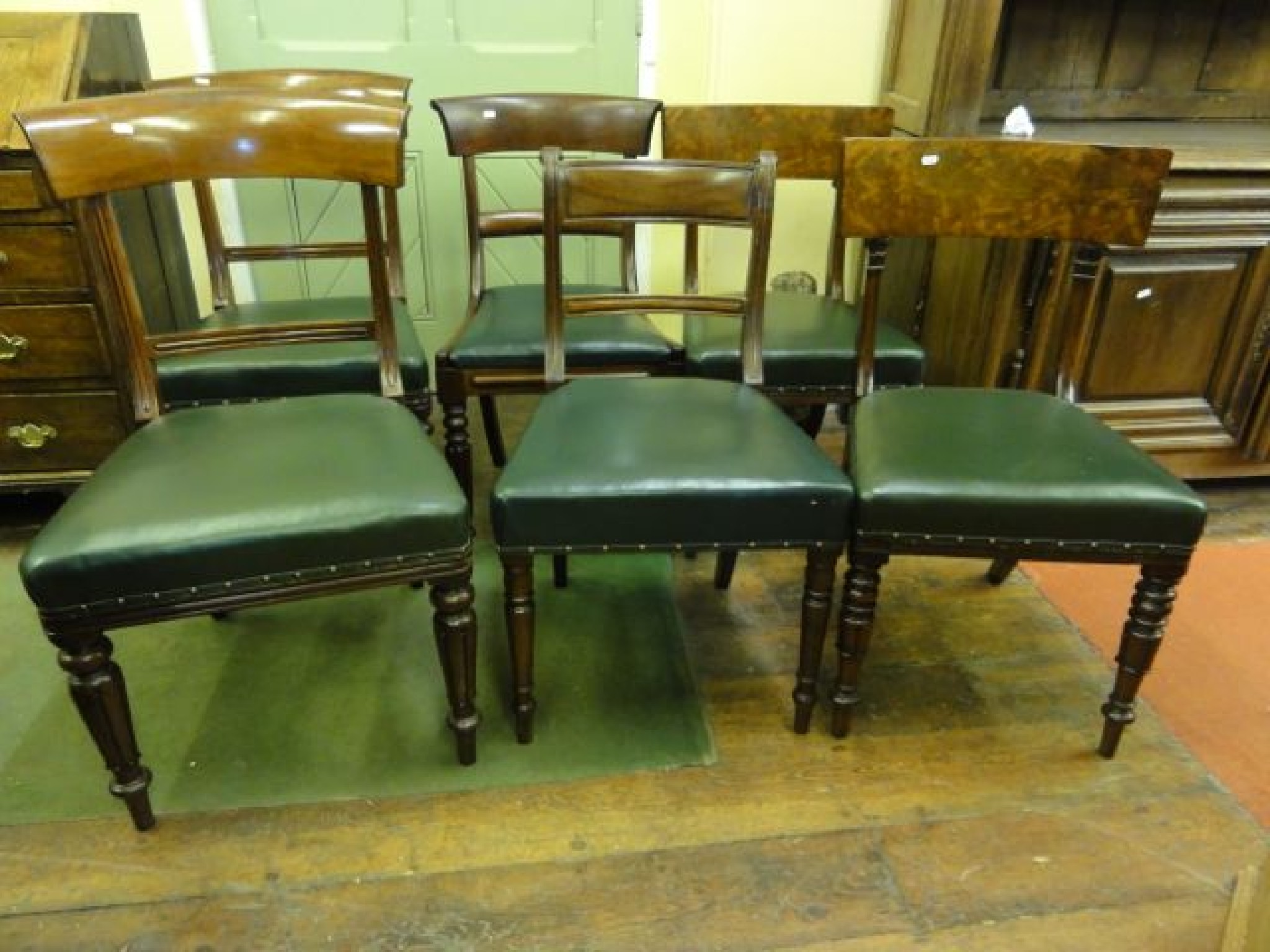 Appraisal: Six late Regency William IV mahogany dining chairs all with