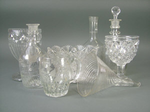 Appraisal: A selection of glassware to include a large cut glass