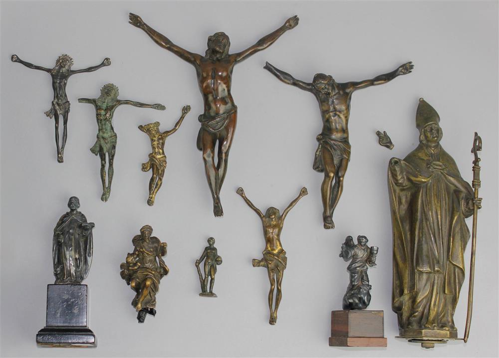 Appraisal: ASSORTED GROUP OF RELIGIOUS BRONZES consisting of a small bronze