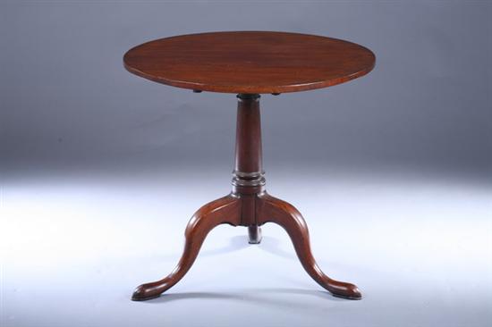 Appraisal: QUEEN ANNE MAHOGANY PEDESTAL BASE TEA TABLE th century Round