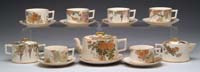 Appraisal: PIECE SATSUMA TEA SET Set consists of covered tea pot