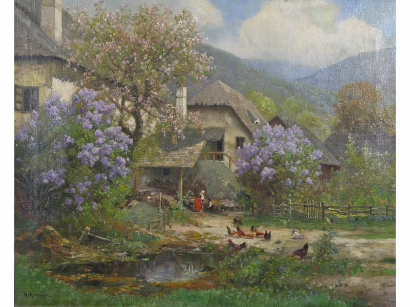 Appraisal: Alois Arnegger Austrian - Spring oil on canvas signed lower