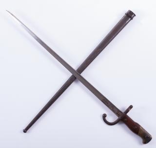 Appraisal: M French St Etienne Bayonet and Scabbard M French St