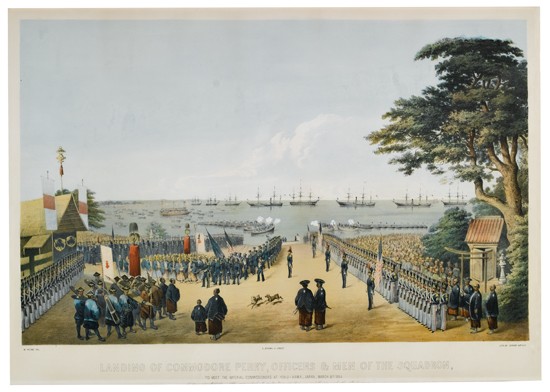 Appraisal: HEINE WILLIAM Landing of Commodore Perry Officers Men of the