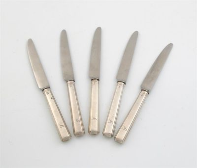 Appraisal: A rare set of five George IV Irish side knives