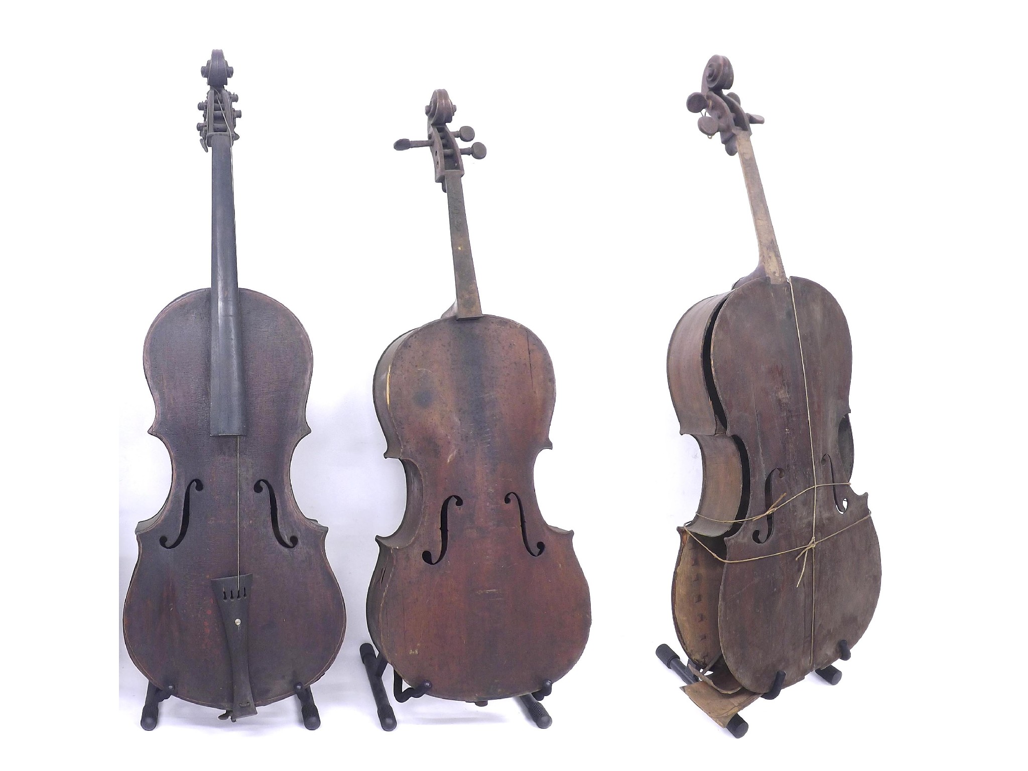 Appraisal: English primitive violoncello by and stamped Made by Samuel Tyler