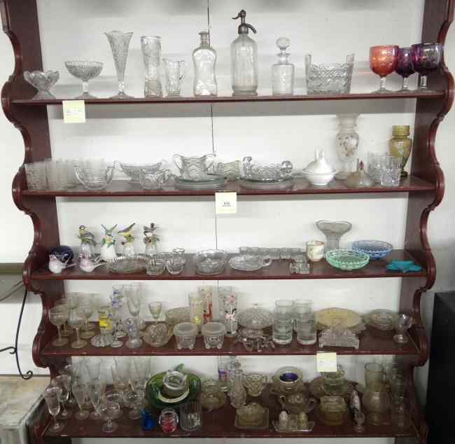 Appraisal: Misc lot clear glass including soda water dispenser vases salt