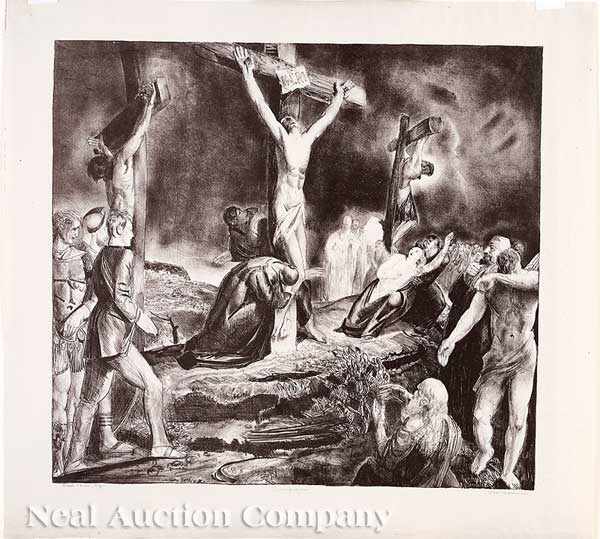 Appraisal: George Wesley Bellows American - Crucifixion of Christ lithograph pencil