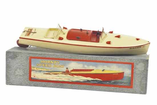 Appraisal: HORNBY CLOCKWORK SPEED BOAT NO 'RACER III' circa mid s