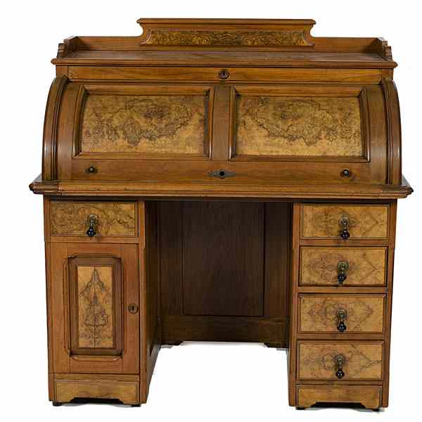 Appraisal: Renaissance Revival Roll Top Desk American probably Grand Rapids MI