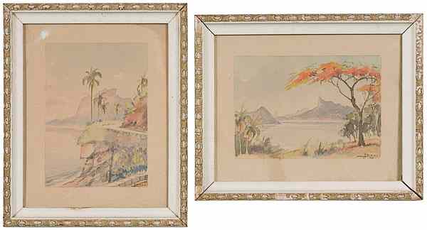 Appraisal: Landscapes by Albano Watercolor Albano American th century two watercolor