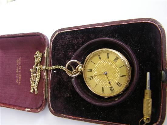 Appraisal: th century ladies ct gold and blue enamel pocket watch