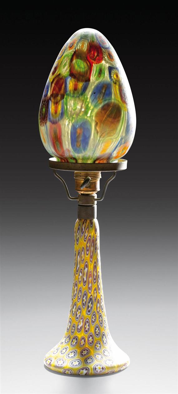 Appraisal: FRATELLI TOSO MURANO TABLE LAMP circa Millefiori murrine glass Multicoloured