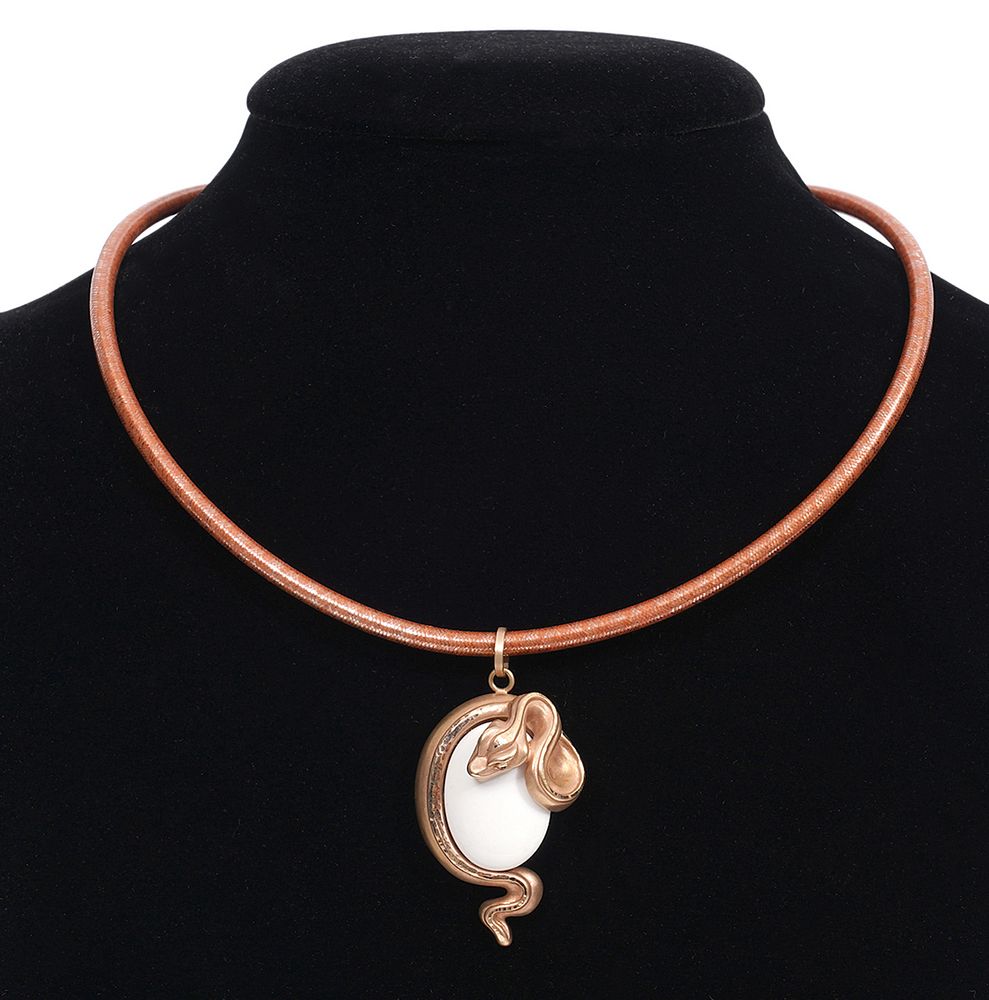 Appraisal: Italian Contemporary K Rose Gold Snake Necklace Italian contemporary K