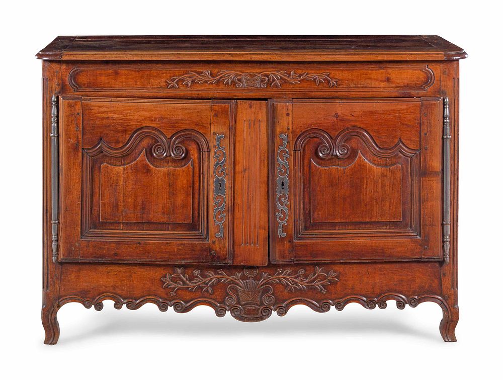 Appraisal: A Louis XV Provincial Carved Walnut Cabinet A Louis XV