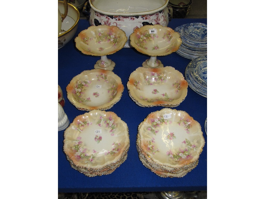 Appraisal: Continental porcelain dessert service including tazzas and plates