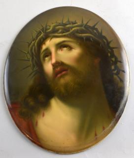 Appraisal: Berlin porcelain plaque after Guido Reni Head of Christ x