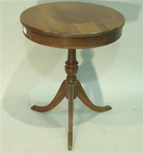 Appraisal: MODERN MAHOGANY ROUND SIDE TABLE th century - h w