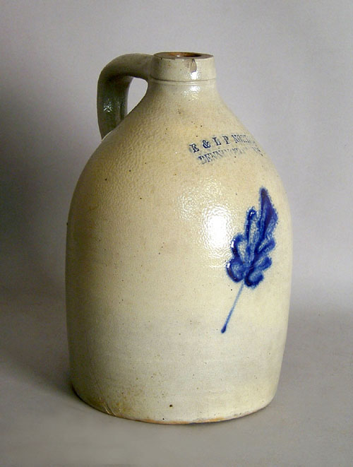 Appraisal: Stoneware jug th c impressed E LP Norton Bennington VT