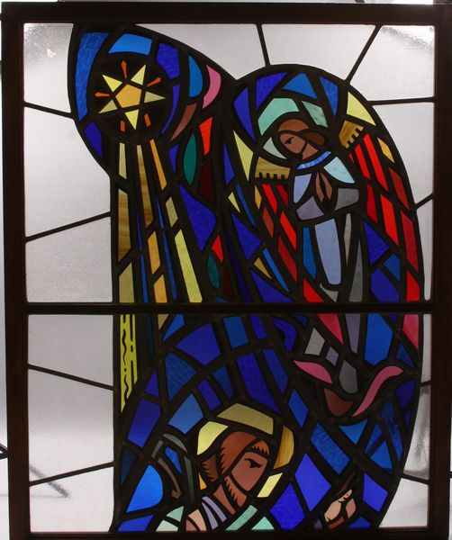 Appraisal: Two mid- th Century stained glass windows with religious subjects